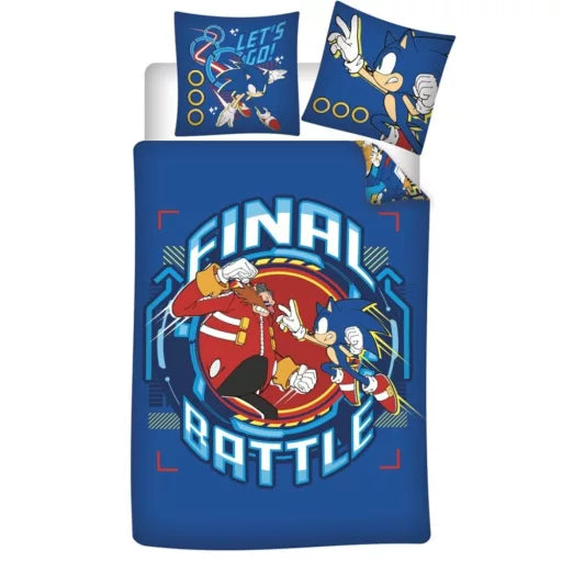 🌀 Parure de lit Sonic Final Battle – 140×200 cm + taie 65×65 cm