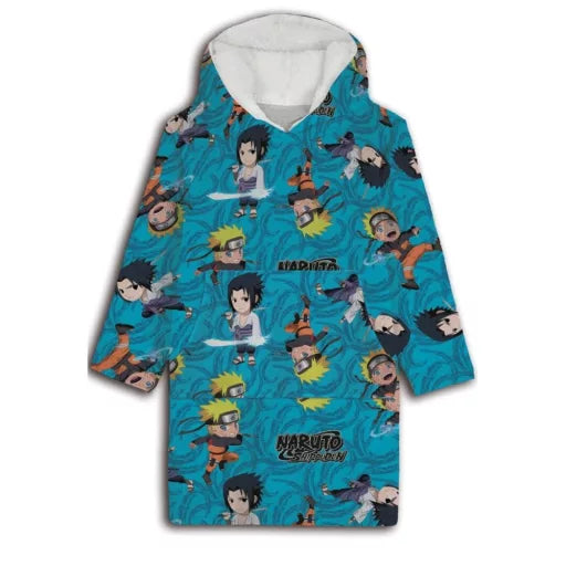 🍥 Poncho polaire Naruto Chibi – Enfants 7 à 14 ans