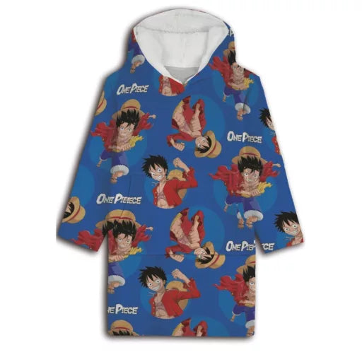 🏴☠️ Poncho polaire One Piece Piece Hats – Enfants 7 à 14 ans