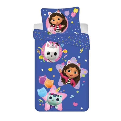🐱 Parure de lit Gabby's Dollhouse Microfibre – 140×200 cm + taie 63×63 cm