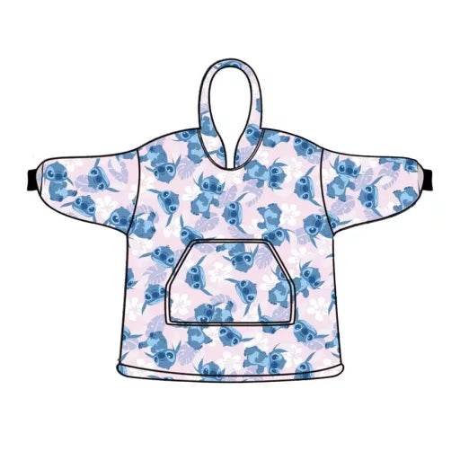 🌸 Poncho polaire Disney Lilo & Stitch – Light Rose – Enfants 7 à 14 ans