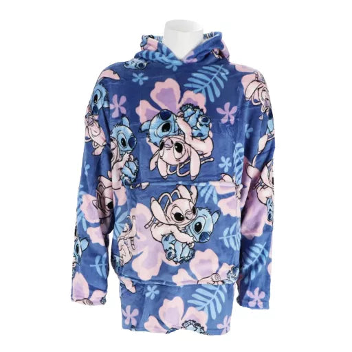 🌺 Poncho polaire Disney Lilo & Stitch – Hibiscus – Enfants 3 à 6 ans
