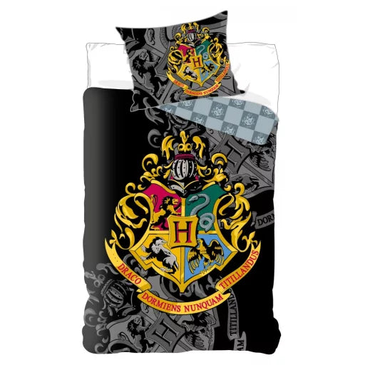 🏰 Parure de lit Harry Potter Crest – 140×200 cm + taie 70×90 cm