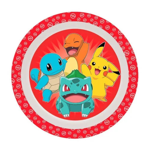 🔴 Assiette plastique Pokémon rouge – 21 cm