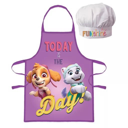 ☀️ Ensemble enfant 2 pièces – Pat' Patrouille « Fun Shine » – Tablier + Bonnet