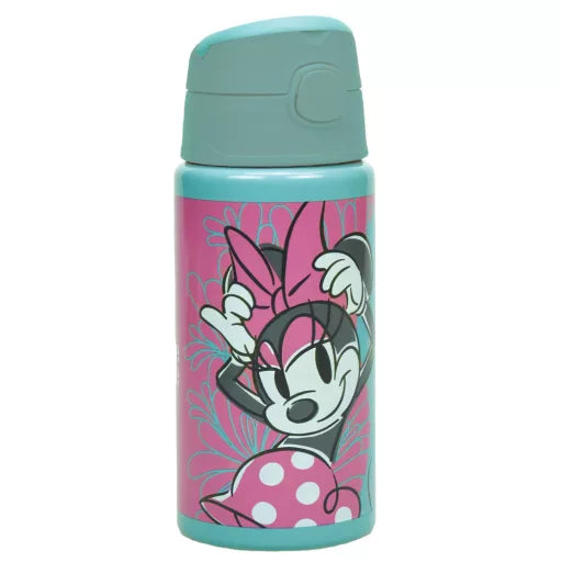 🎀 Bouteille Disney Minnie Draft en aluminium avec paille et crochet – 500 ml