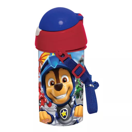🛡️ Bouteille Paw Patrol Knights en plastique avec paille et crochet – 500 ml