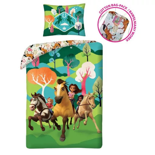 🐎 Housse de couette Spirit Gallop – 140×200 cm + taie 70×90 cm