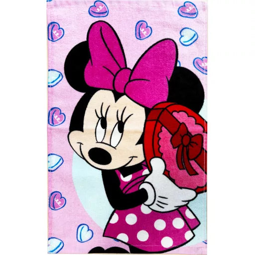 🍬 Serviette Disney Minnie – Bonbon Hearts – 30x50 cm