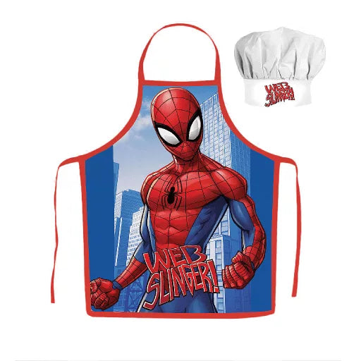 🕸️ Ensemble enfant 2 pièces – Spiderman « Web Slinger » – Tablier + Bonnet