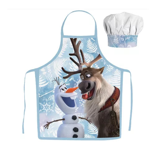 🦌 Ensemble enfant 2 pièces – Disney La Reine des Neiges « Sven » – Tablier + Bonnet