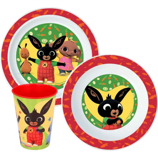 🐰 Service de table Bing Happy Bunny – Micro-service en plastique (tasse 260 ml) 🌈