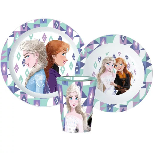 ❄️ Service de table Disney Frozen Ice Magic – Micro-ensemble en plastique (verre 260 ml) ✨