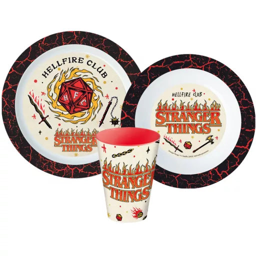 🧇 Service de table Stranger Things – Micro-ensemble en plastique (tasse 260 ml)