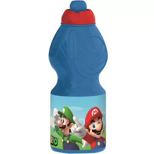 🍄 Bouteille de sport Super Mario Mushroom Kingdom en plastique – 400 ml