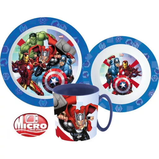 🦸♂️ Service de table Avengers – Micro-service en plastique (mug 350 ml) 💥