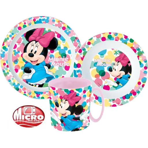 🎀 Service de table Disney Minnie – Micro-ensemble en plastique (mug 350 ml) 🌸