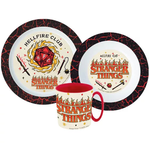 🧇 Service de table Stranger Things – Micro-service en plastique (mug 350 ml)