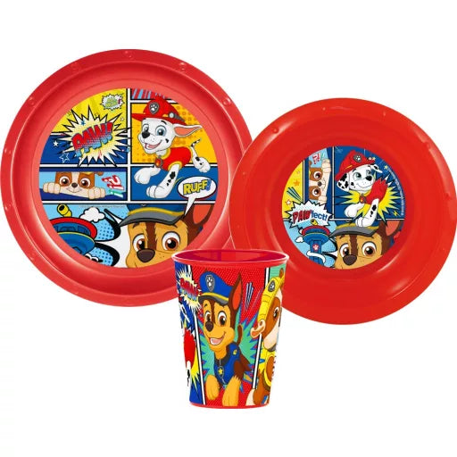 🐾 Service de table Paw Patrol – Ensemble en plastique (verre 260 ml)