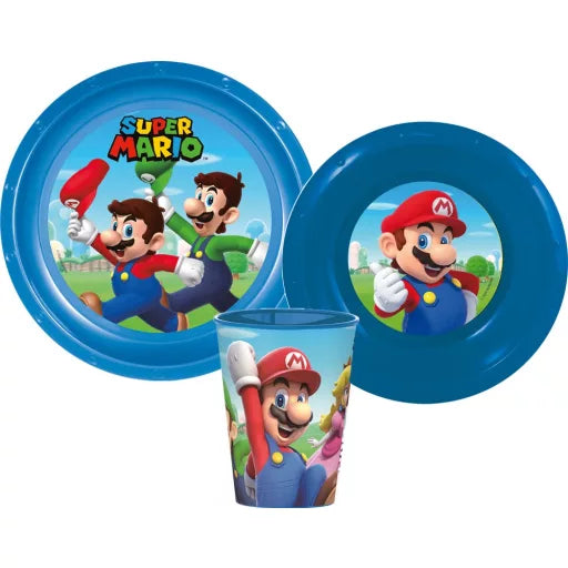 🍄 Service de table Super Mario – Ensemble en plastique (tasse 260 ml)