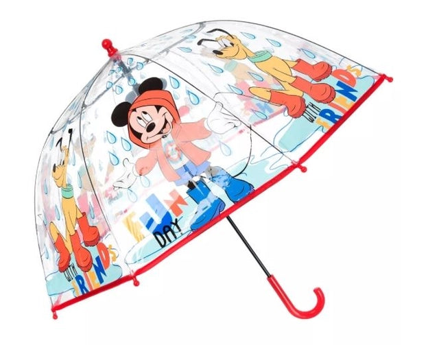 Parapluie Transparent Mickey Fun Day – Ø72 cm de Joie pour Petits Explorateurs ☔🌈
