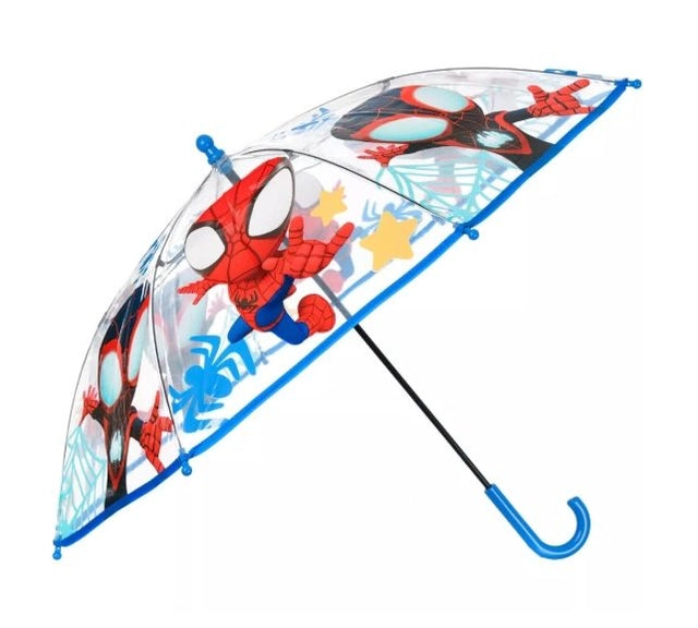 Parapluie Transparent Spiderman Spidey Hero – Ø72 cm pour Petits Protecteurs de la Ville 🏙️✨