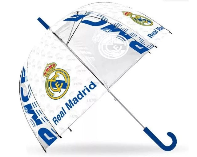 Parapluie Transparent Real Madrid Emblem – Ø70 cm pour Petits Champions du Ballon ⚽✨