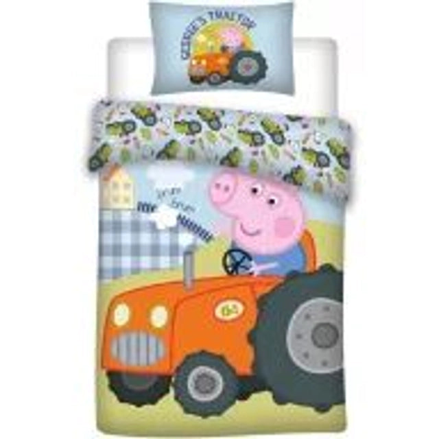 🐷 Parure de lit Peppa Pig – George’s Tractor 🚜