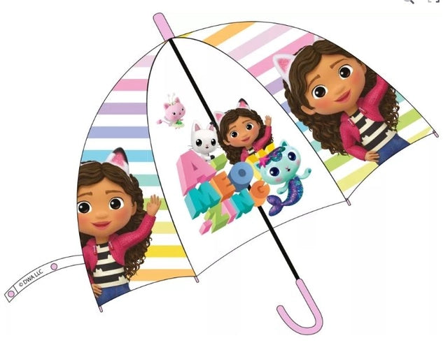 Parapluie Transparent Gabby’s Dollhouse A-meozing – Ø74 cm de Magie Féline pour Petites Créatrices ☔✨