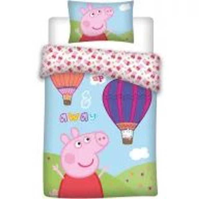🐷 Parure de lit enfant Peppa Pig Montgolfière🌙