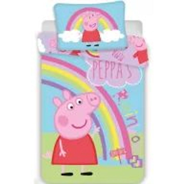 🌈 Parure de lit enfant Peppa Pig – Rainbow🐷✨