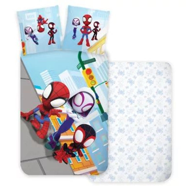 🕷️🛏️ Parure de lit enfant Spiderman Squad – 100 x 135 cm