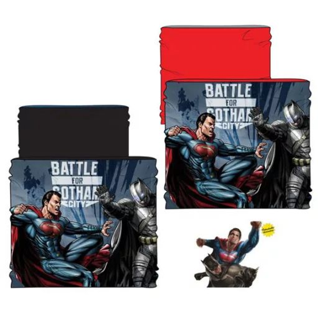 🦇🦸 Écharpe-snood enfant Batman vs Superman – Lot de 2