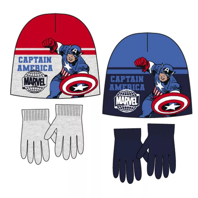 🛡️ Ensemble Bonnet + Gants Avengers Captain America pour Enfants (Lot de 2)