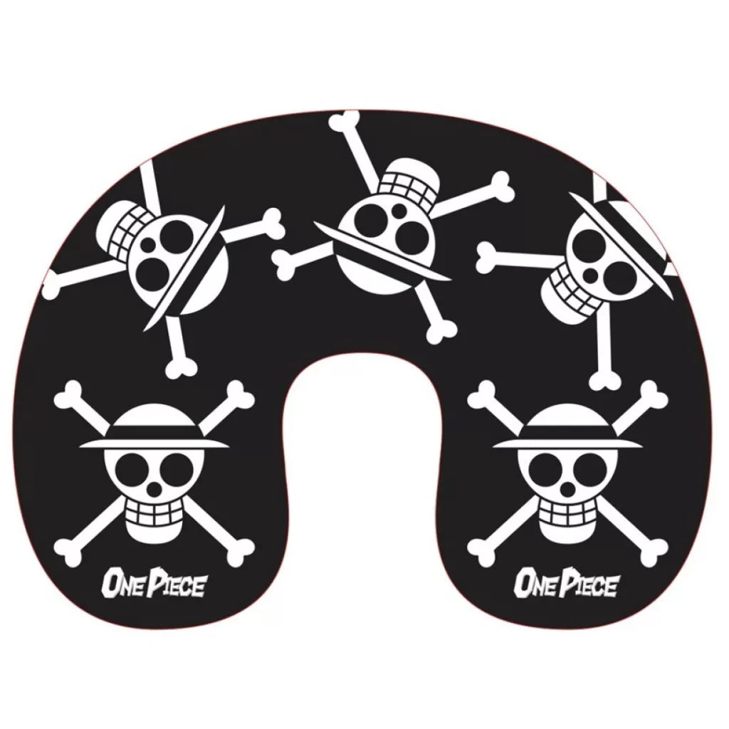 ☠️ Oreiller de voyage One Piece “Black Skull” – Confort de pirate garanti !