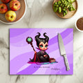 🖤🦇 Planche à découper Maléfique Enchantement Noir – Verre 20 × 28,5 cm