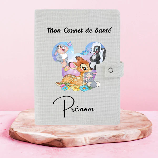 🌿🦌 Bambi – Protège Carnet de Santé Personnalisable