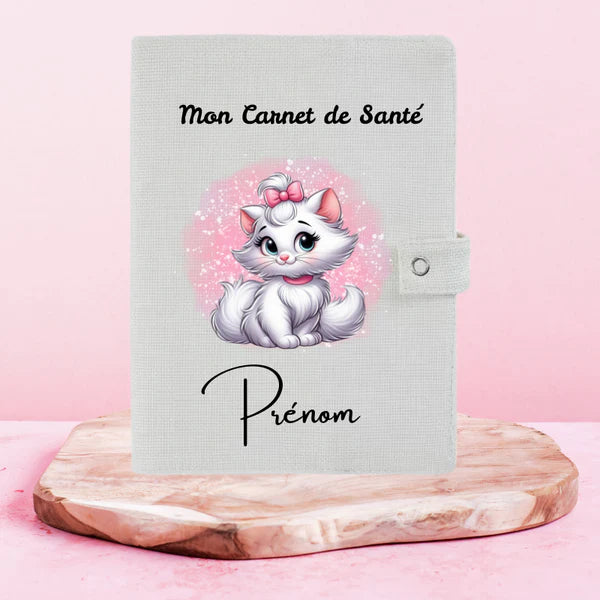 🎀🐱 Marie Aristochat – Protège Carnet de Santé Personnalisable