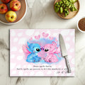 💙💗 Planche à découper Stitch x Angel Kiss – Love Ohana – Verre 20 × 28,5 cm