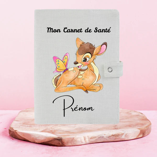 🦌🌿 Bambi – Protège Carnet de Santé Personnalisable