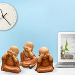 🌟 Trio de Bébés Bouddhas Bonzes – Joie, Sérénité & Charme Zen