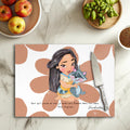 🍂🦅 Planche à découper Pocahontas Esprit de la Nature – Verre 20 × 28,5 cm