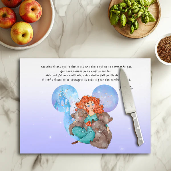 🏹🍀 Planche à découper Rebelle 🏹🍀 – Esprit des Highlands – Verre 20 × 28,5 cm