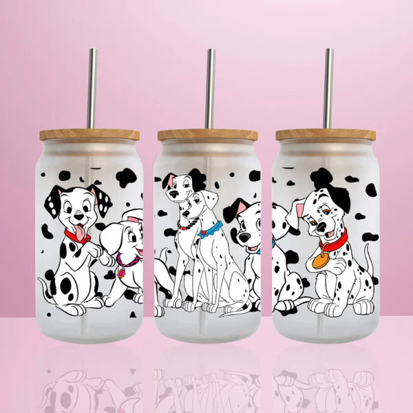 🖤🤍🐾 Verre Givré 101 Dalmatiens – 470ml – Personnalisable