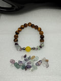 🍀✨ Bracelet Œil de Tigre • Fluorite • Sélénite Œil de Chat Jaune