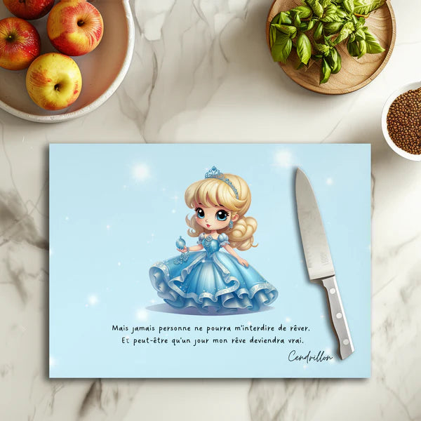 👑✨ Cendrillon – Planche à découper en verre