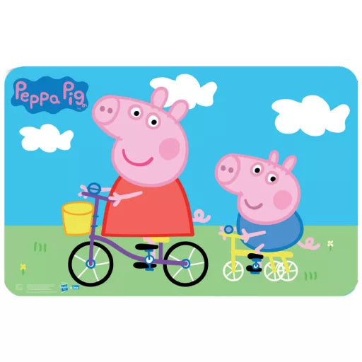 🚲🐷 Set de table – Peppa Pig à vélo – 43x28 cm – plastique