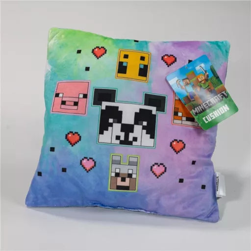 🐾 Coussin décoratif – Minecraft Animaux – 35 × 35 cm – Velours