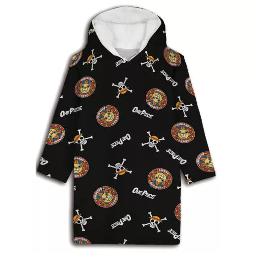 ☀️ Poncho polaire One Piece Thousand Sunny – Enfants 7 à 14 ans