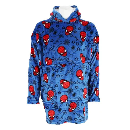 🕸️ Poncho polaire Spiderman Blue – Enfants 7 à 14 ans